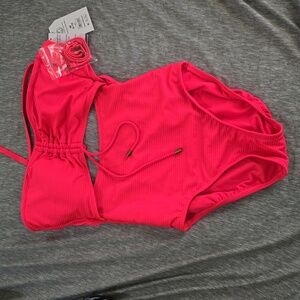 Hot pink one-piece swimsuit